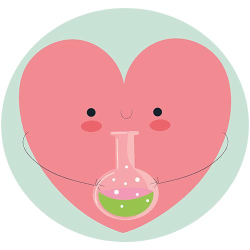 Heart on Round Circle WIth Flask | Biotrial