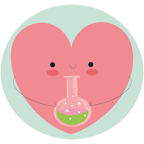 Heart on Round Circle WIth Flask | Biotrial