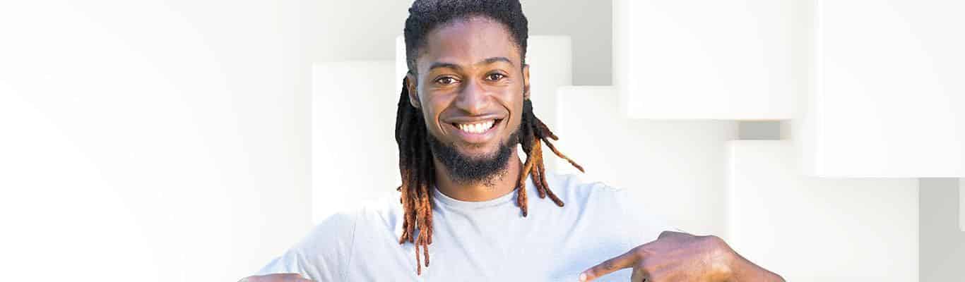 African American young male clinical trial participant