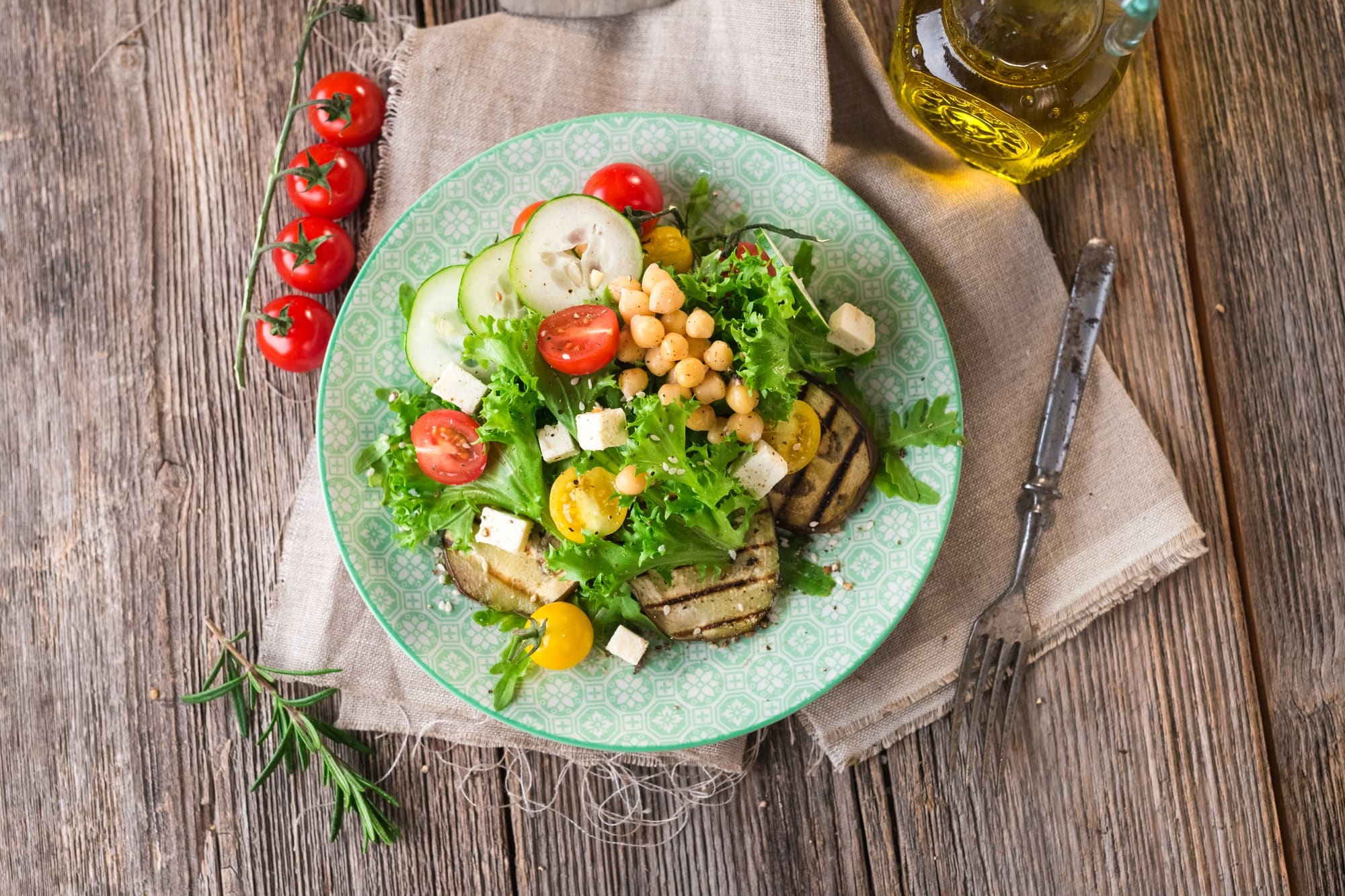 A plate full of healthy food.