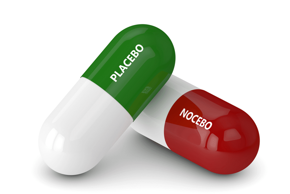 Illustration of Nocebo and Placebo pills.